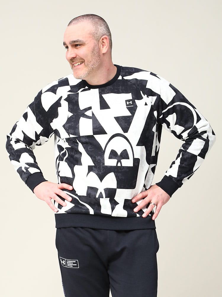 大きいサイズ メンズ UNDER ARMOUR (アンダーアーマー) USA規格 LOOSE 裏起毛 クルーネック トレーナー RIVAL FLC MARCO BRAND CREW SHT