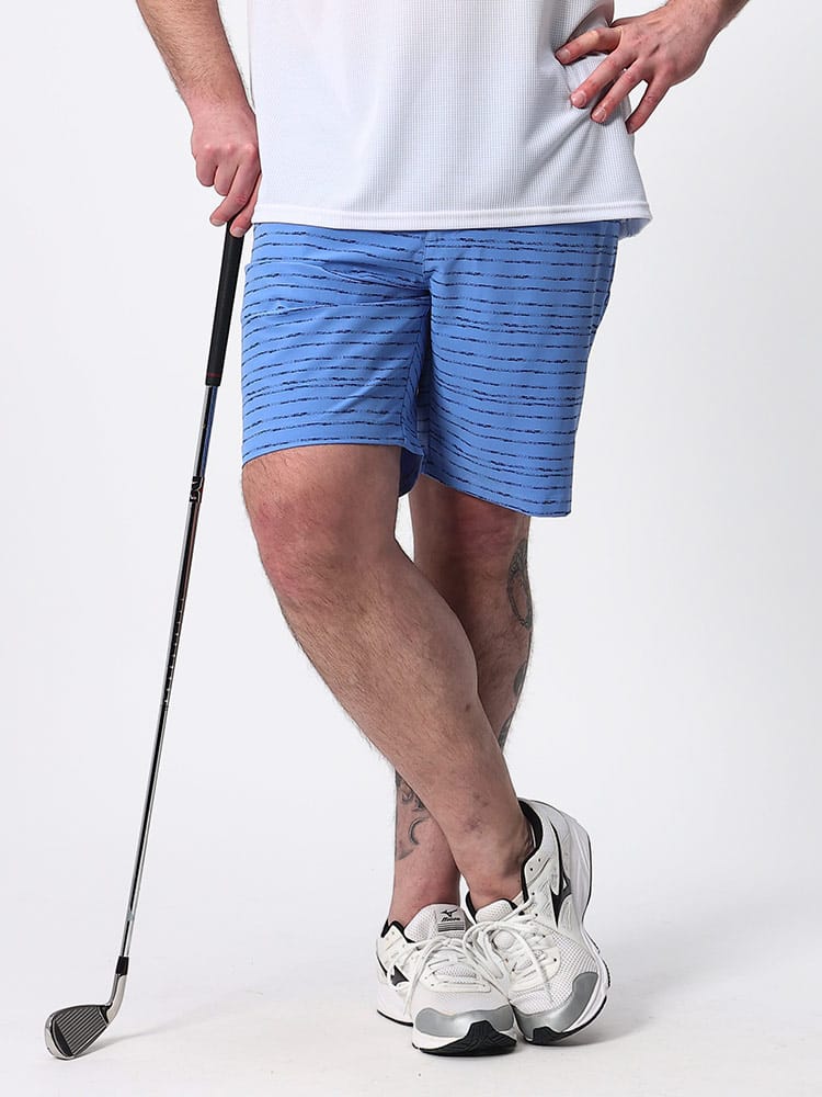 大きいサイズ メンズ adidas (アディダス) ボーダー ショートパンツ TEXTURED 9 INCH GOLF SHORT ゴルフ