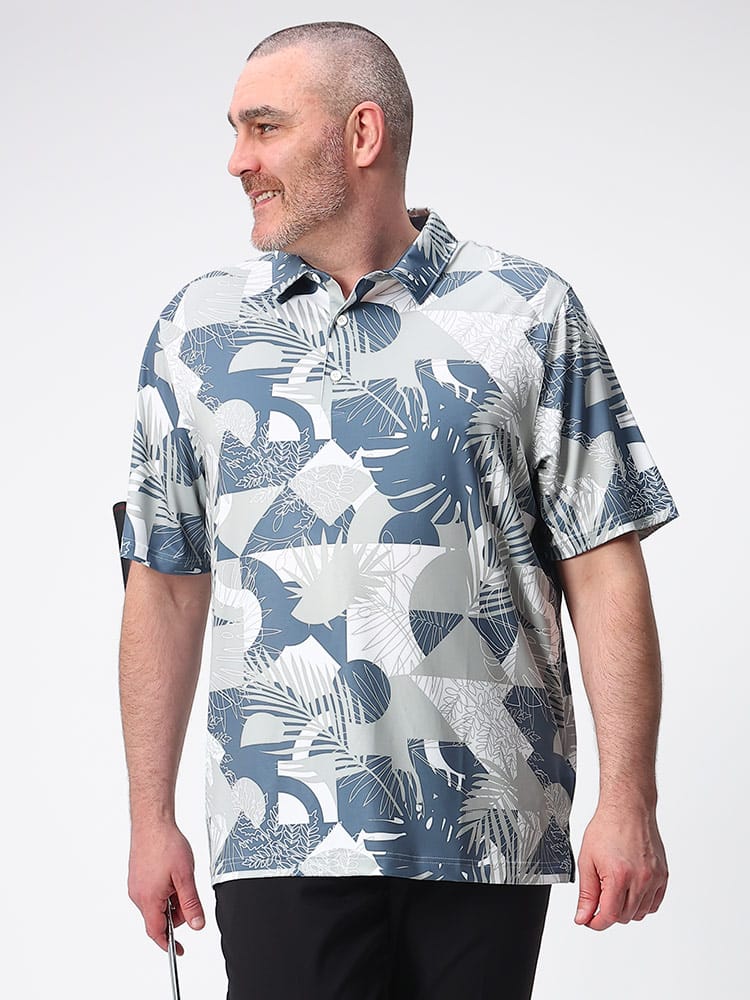 大きいサイズ メンズ PUMA (プーマ) UPF40 総柄 半袖 ポロシャツ MATTR GEO POLO ゴルフ