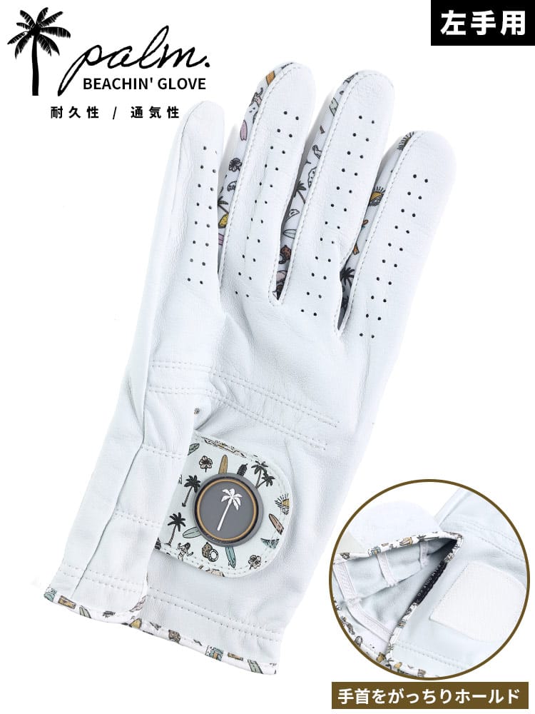 GOLF サーフ柄 グローブBEACHIN GLOVE palm パーム 大きいサイズ メンズ 