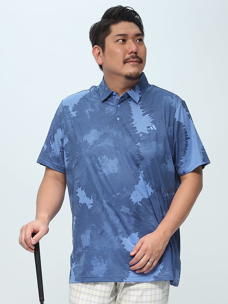 総柄 メッシュ 半袖 ポロシャツ FLOWER MESH POLO adidas アディダス 大きいサイズ メンズ 