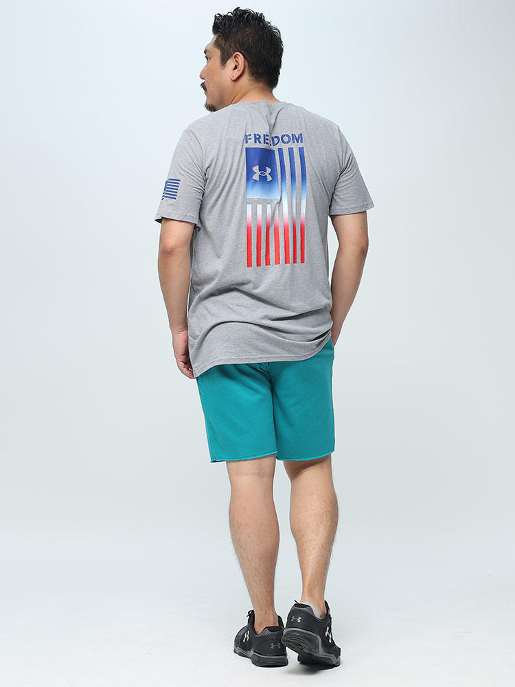 LOOSE バックプリント クルーネック 半袖 Tシャツ FREEDOM FLAG GRADIENT TEE UNDER | 大きいサイズ の服【サカゼン公式通販】