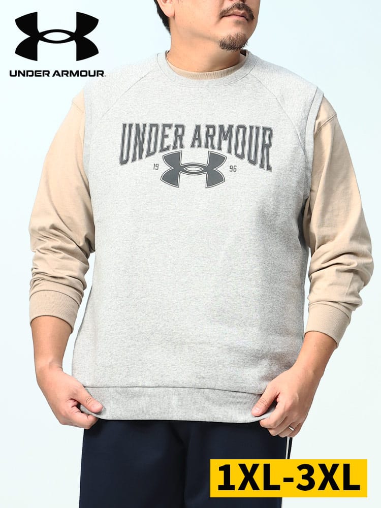 在庫処分 返品交換不可 LOOSE 裏起毛 クルーネック タンクトップ FLEECE SLESS CREW (UNDER ARMOUR) アンダーアーマー USA規格 大きいサイズ メンズ 