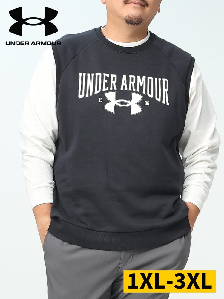 在庫処分 返品交換不可 LOOSE 裏起毛 クルーネック タンクトップ FLEECE SLESS CREW (UNDER ARMOUR) アンダーアーマー USA規格 大きいサイズ メンズ 