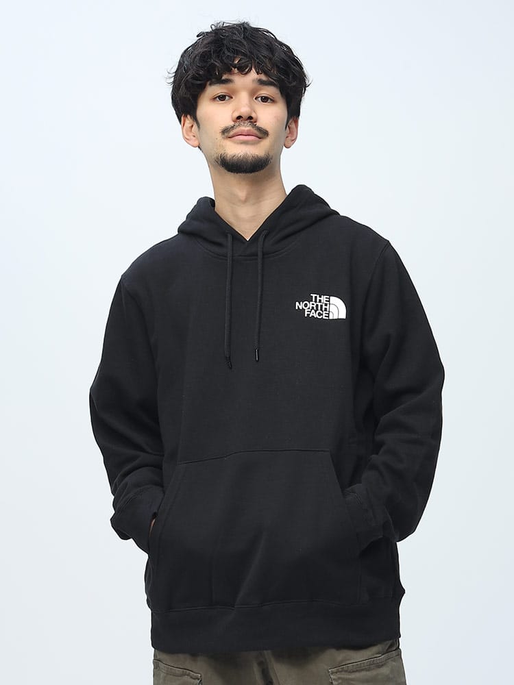 THE NORTH FACE (ザ ノースフェイス) 裏起毛 BOX ロゴ プリント フーディット プルオーバー 長袖 パーカー NSE Pullover Hoodie