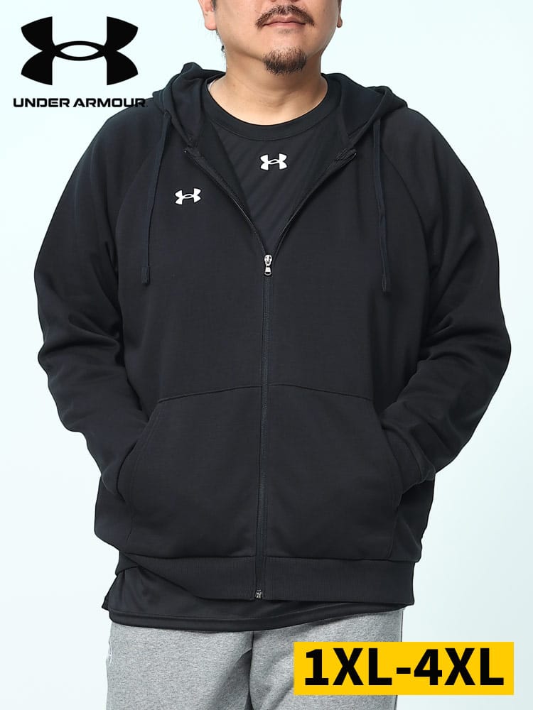 LOOSE 裏起毛 フルジップ パーカー RIVAL FLC FZ HOODIE (UNDER ARMOUR 