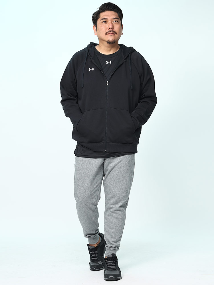 LOOSE 裏起毛 フルジップ パーカー RIVAL FLC FZ HOODIE (UNDER ARMOUR 