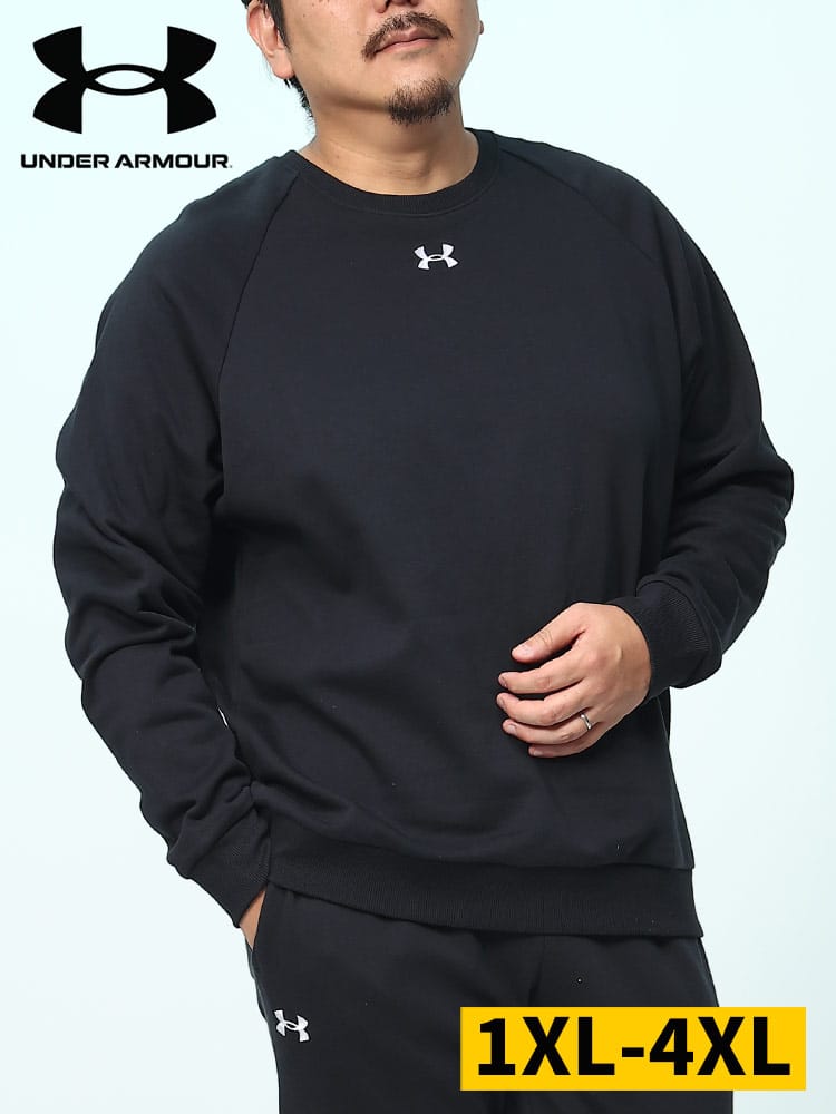 LOOSE 裏起毛 クルーネック トレーナー RIVAL FLC CREW SWEATER (UNDER ARMOUR) アンダーアーマー USA規格 大きいサイズ メンズ 