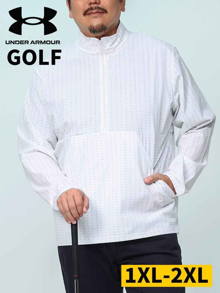 LOOSE STORM ハーフジップ 総柄 ジャケット PIVOT WIND JACKET (UNDER ARMOUR) アンダーアーマー USA規格 大きいサイズ メンズ 