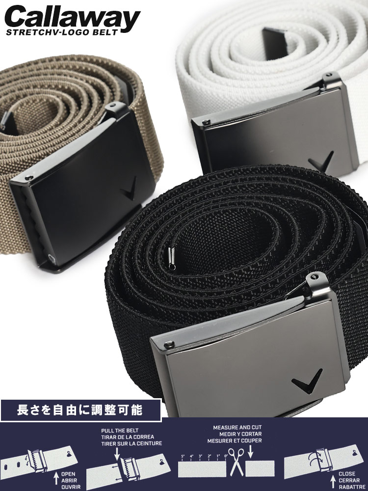 ストレッチ ガチャベルト V-LOGO Belt (Callaway) キャロウェイ 大きい 