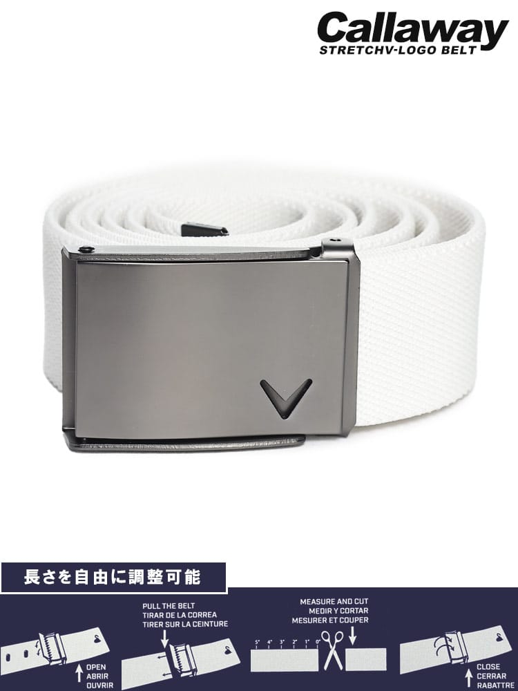 ストレッチ ガチャベルト V-LOGO Belt (Callaway) キャロウェイ 大きいサイズ メンズ 