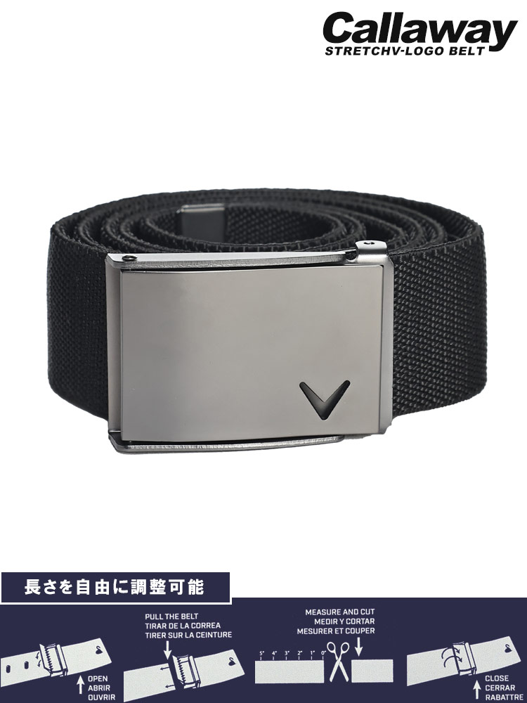 ストレッチ ガチャベルト V-LOGO Belt (Callaway) キャロウェイ 大きい 