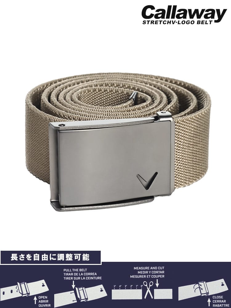 ストレッチ ガチャベルト V-LOGO Belt (Callaway) キャロウェイ 大きいサイズ メンズ 