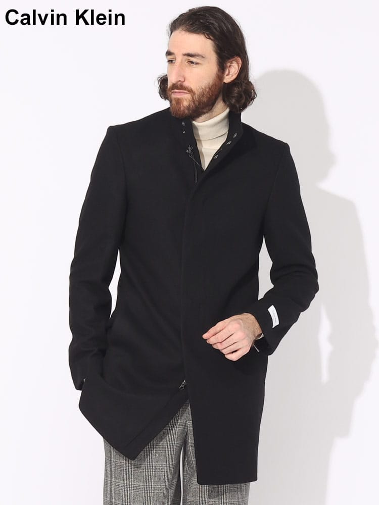 Calvin Klein (カルバンクライン) ウール混 フルジップ コート MAYDEN CKMDYNO7AHXF3 ブランド メンズ 男性 アウター