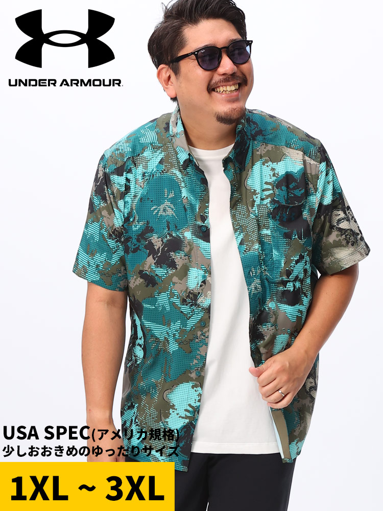 半袖 Tシャツ LOOSE UPF30 首裏メッシュパネル 総柄 Dockside SS Novelty スポーツ ジム ランニング 大きいサイズ メンズ