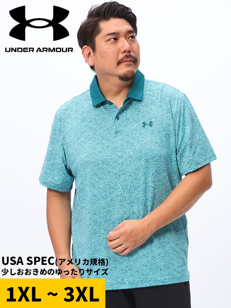 半袖 ポロシャツ LOOSE UPF50 グラフィックプリント T2G Printed Polo 1383715 ゴルフ スポーツ 大きいサイズ メンズ