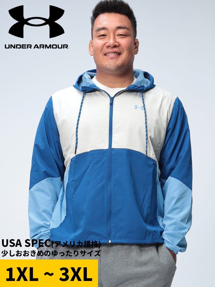 ウインドブレーカー LOOSE STORM 裏メッシュ フルジップ LEGACY WINDBREAKER アウター ブルゾン パーカー スポーツ 切り替え フード 大きいサイズ メンズ