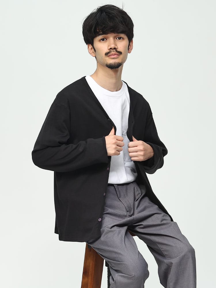 カーディガン メンズ WOODEN DOLL ウッディンドール フライスカーディガン メンズ WEB限定