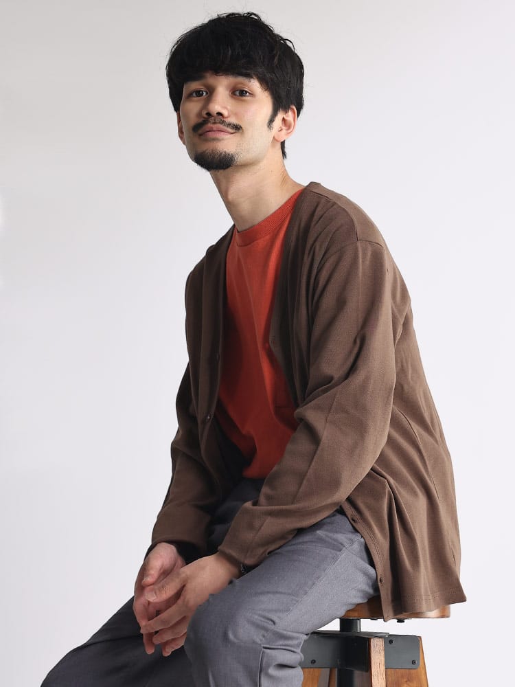 カーディガン メンズ WOODEN DOLL ウッディンドール フライスカーディガン メンズ WEB限定