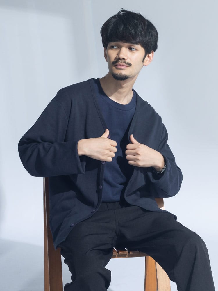 カーディガン メンズ WOODEN DOLL ウッディンドール フライスカーディガン メンズ WEB限定