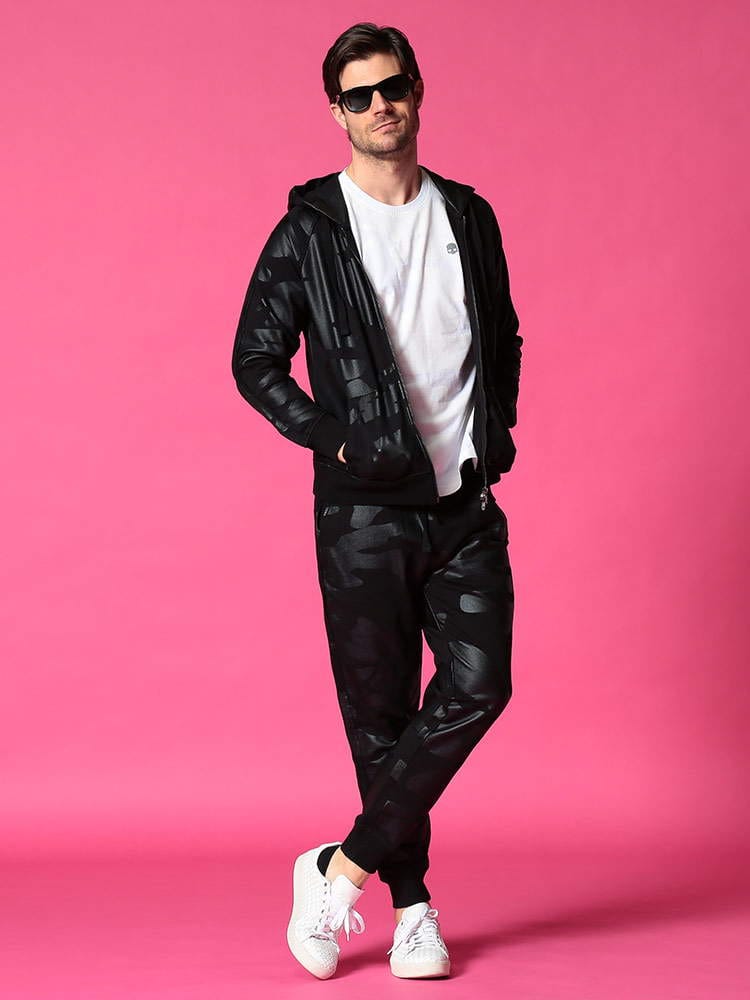 HYDROGEN (ハイドロゲン) 迷彩柄 フルジップ パーカー スウェット ロングパンツ セットアップ HY274630632 メンズ