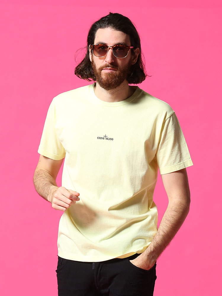 STONE ISLAND (ストーンアイランド) バックプリント ミニロゴ クルーネック 半袖 Tシャツ SI74152NS85