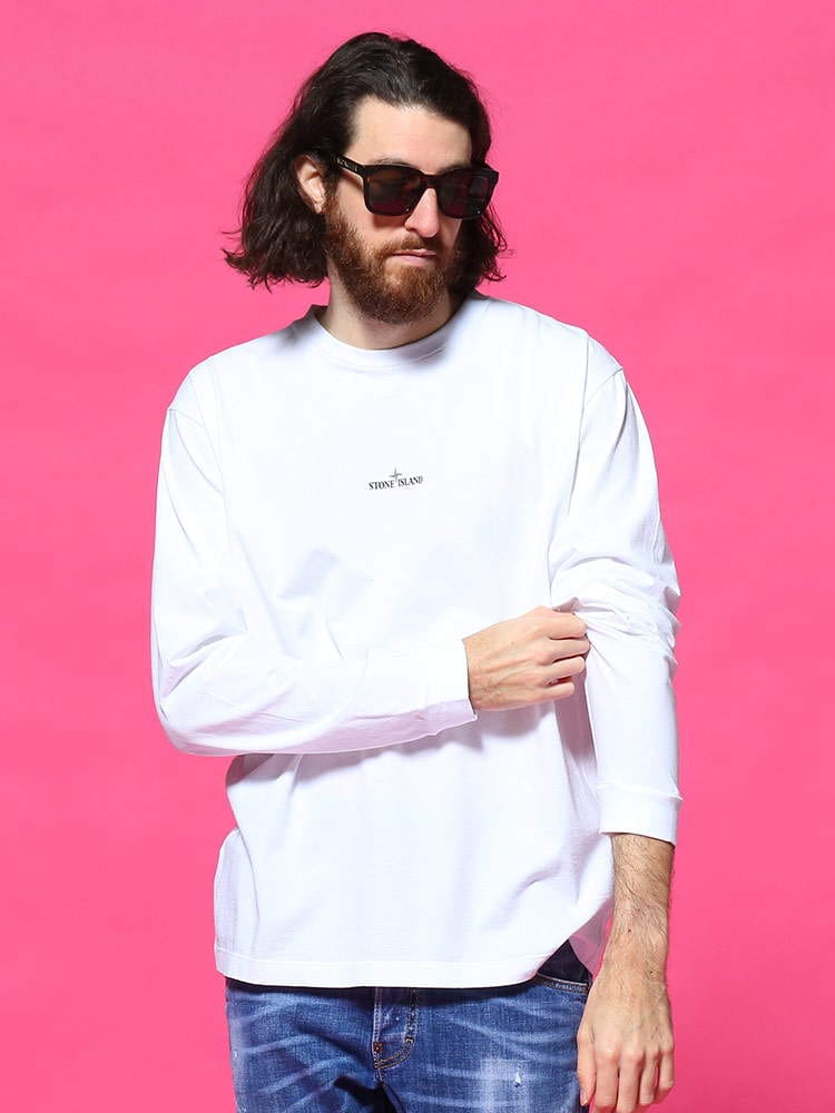 STONE ISLAND (ストーンアイランド) バックプリント クルーネック 長袖 Tシャツ SI74152ML82