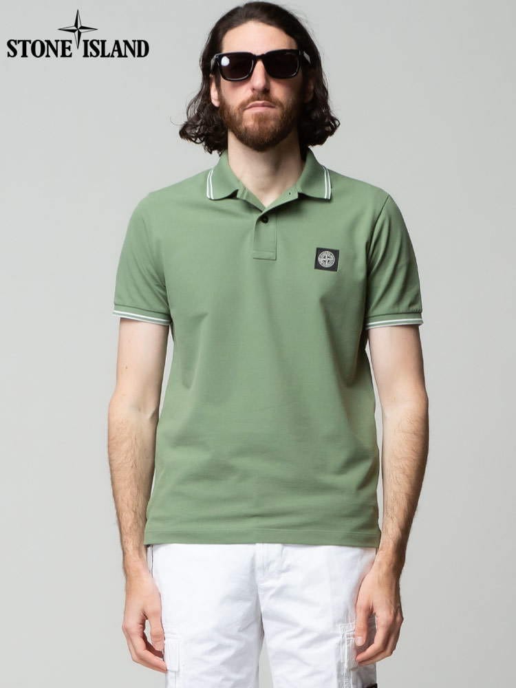 STONE ISLAND (ストーンアイランド) 胸ロゴ ライン 半袖 ポロシャツ SI101522S18 22fd IP