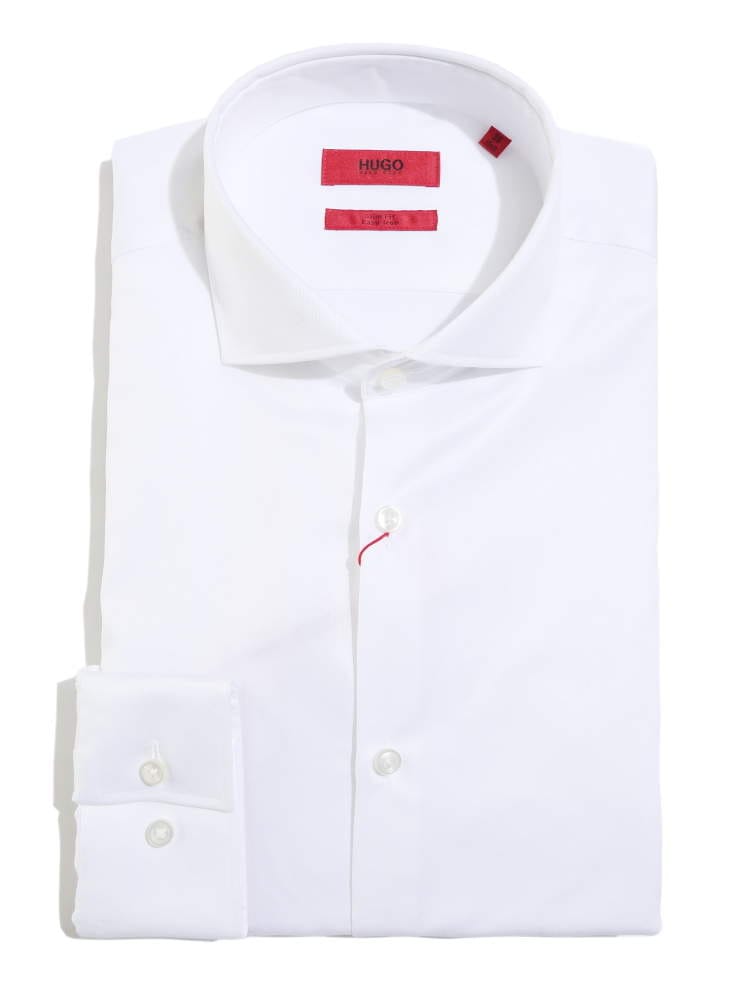 HUGO BOSS (ヒューゴボス) 形態安定 無地 ホリゾンタルカラー 長袖 ドレスシャツ SLIMFIT HBKENNO10181090