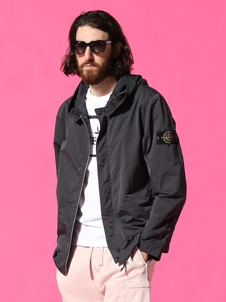 STONE ISLAND (ストーンアイランド) 撥水 フード フルジップ ナイロン ジャケット NYLON BATAVIA-TC SI741543333