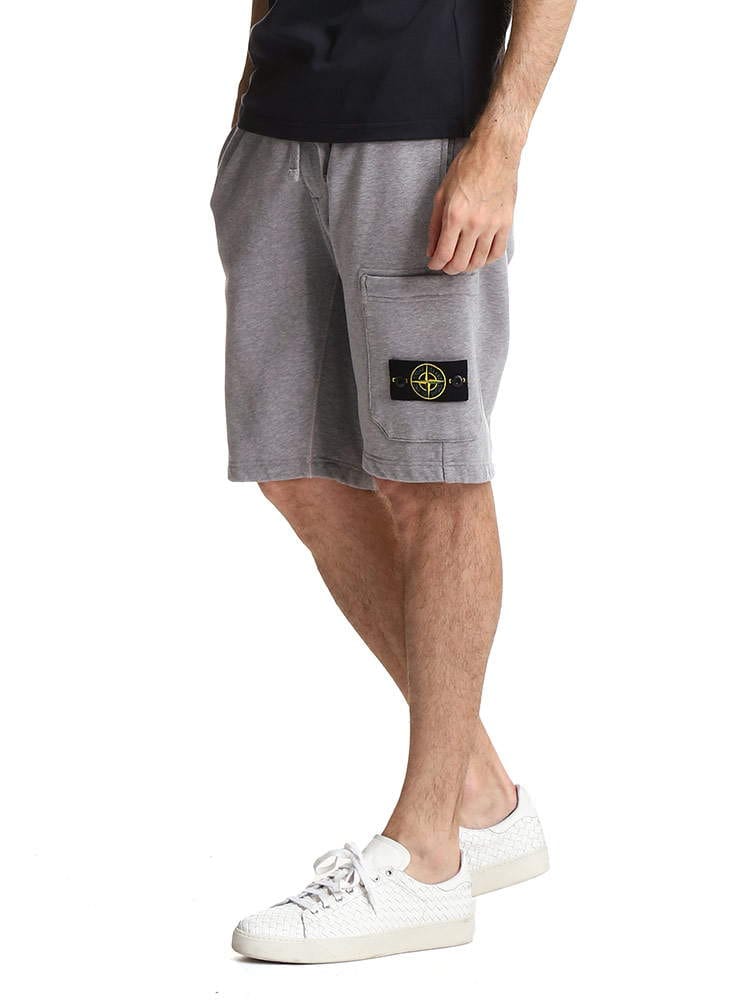 STONE ISLAND (ストーンアイランド) ジップポケット ロゴ スウェット ショートパンツ SI741564651