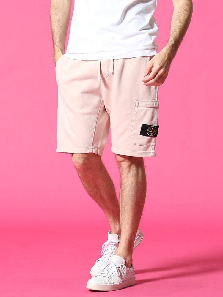 STONE ISLAND (ストーンアイランド) ジップポケット ロゴ スウェット ショートパンツ SI741564651