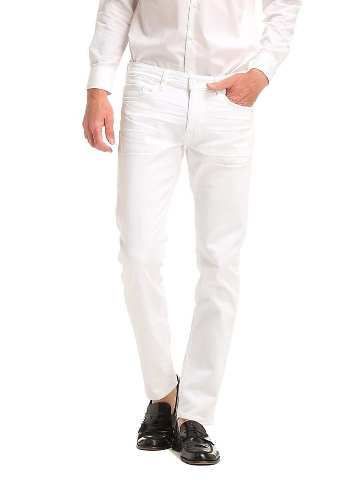 HUGOBOSS (ヒューゴボス) 無地 ジップフライ ホワイト デニム ジーンズ SLIM FIT HBDELAW10219932