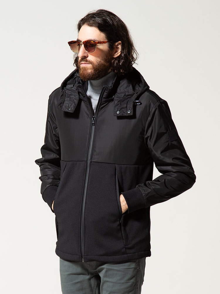 HUGOBOSS (ヒューゴボス) フード着脱 フルジップ ニット切り替え ジャケット SEEGER HB50449638 ナイロンジャケット ブランド