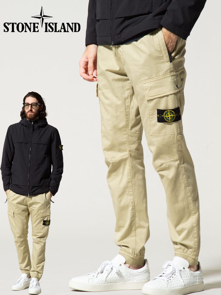 STONE ISLAND (ストーンアイランド) ロゴポケット ジップフライ ジョガーパンツ SIMO751531314