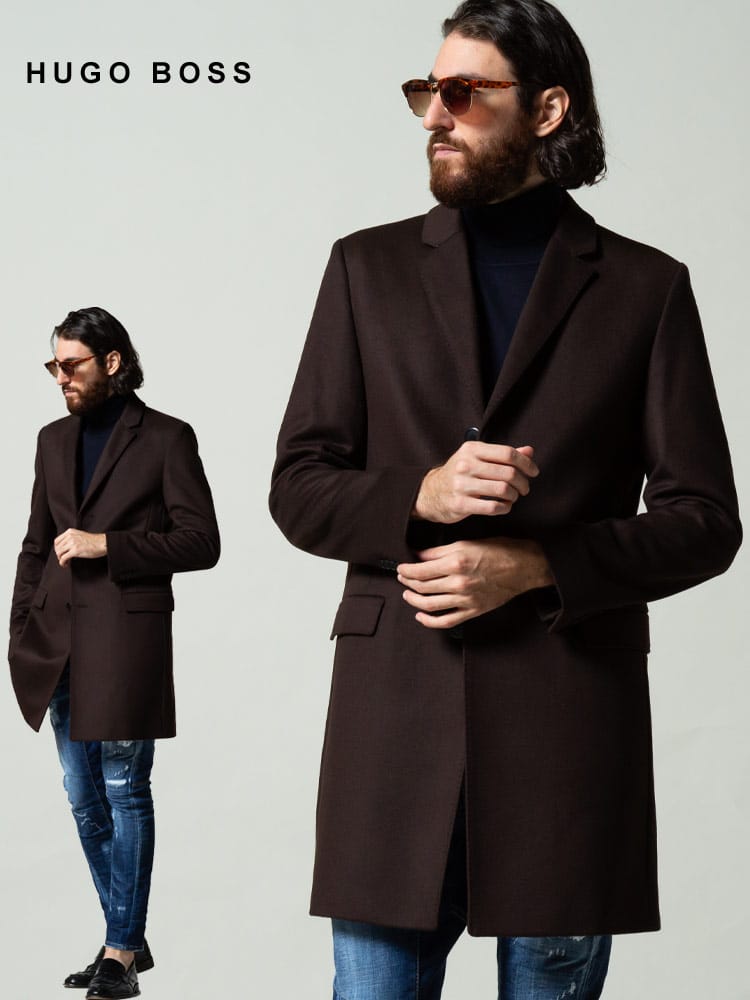ヒューゴボス メンズ HUGO BOSS カシミヤ混 ウール シングル チェスターコート ブランド アウター コート カシミア カシミヤ HBRMIGO10218859 