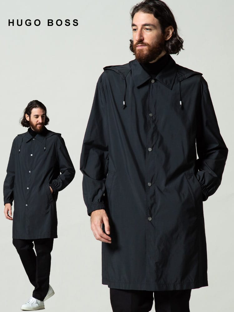 ヒューゴボス メンズ HUGO BOSS ステンカラー 撥水 ナイロン パーカー コート ブランド アウター フード HBMOOVE10238082 
