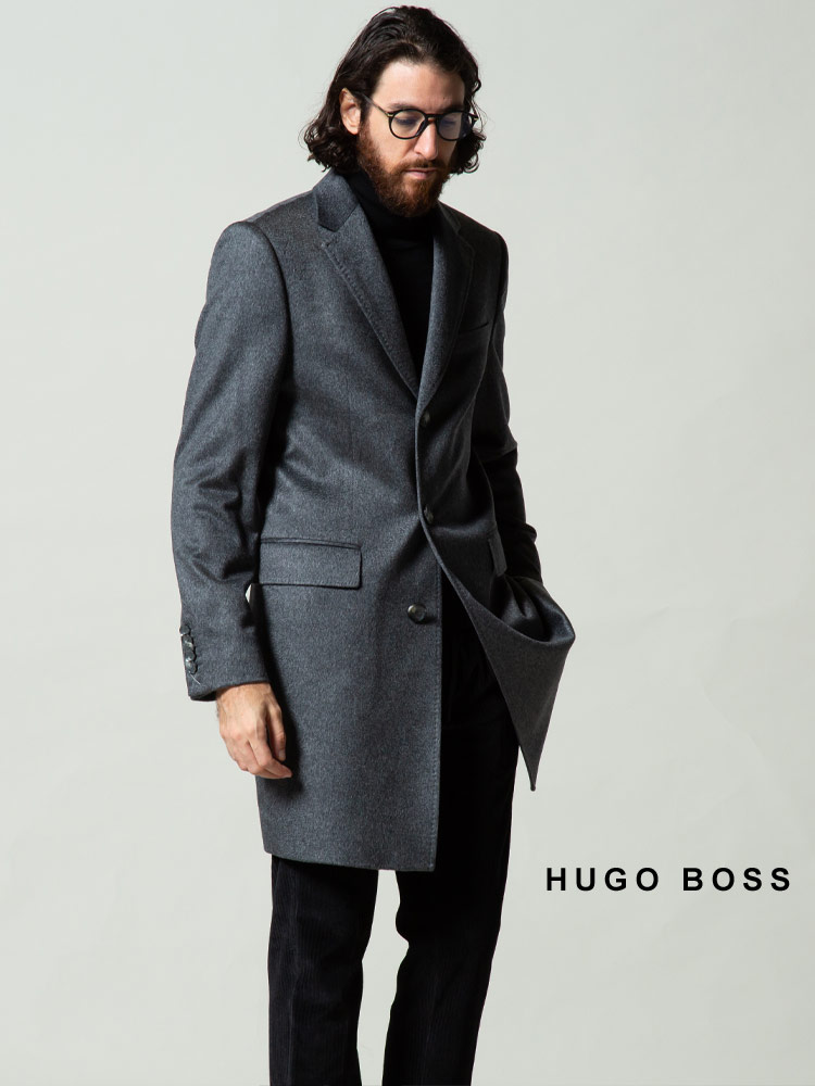 ヒューゴボス メンズ HUGO BOSS カシミヤ100％ シングル チェスターコート ブランド アウター コート カシ【サカゼン公式通販】