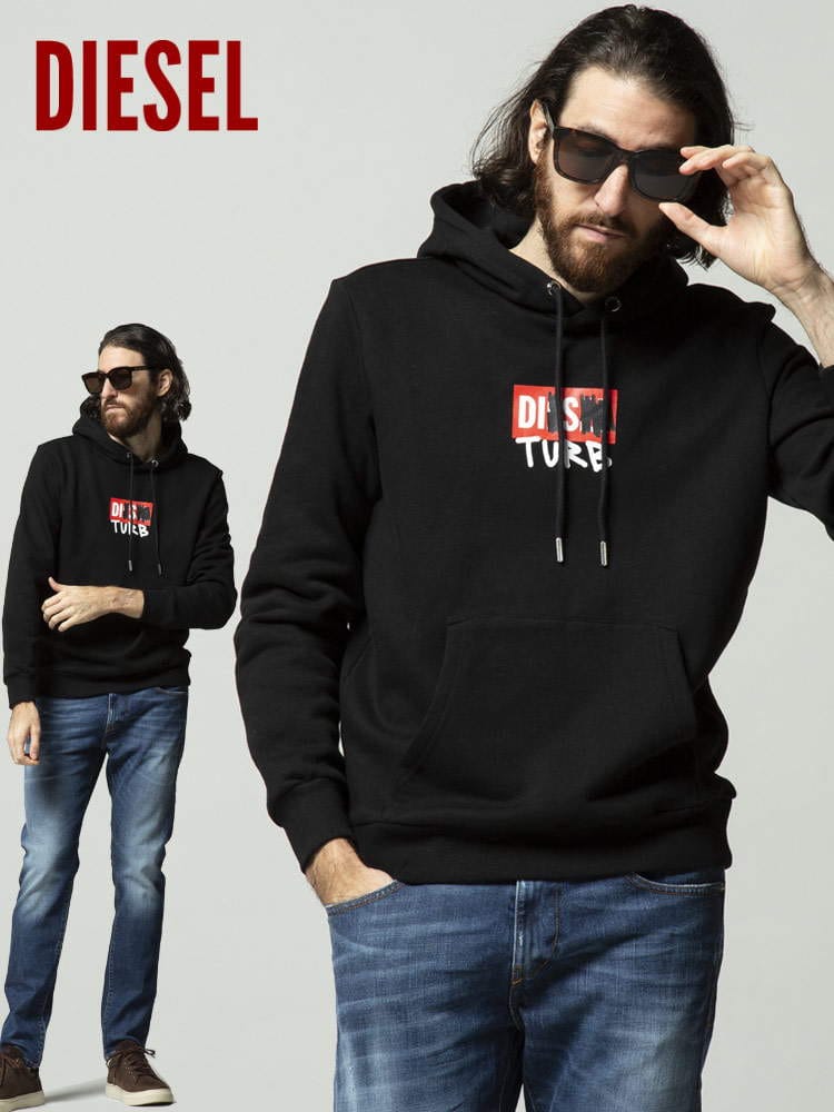 DIESEL ディーゼル BOX ロゴ プルオーバー スウェット パーカー ブランド メンズ トップス パーカー 長袖 フード DSA03270GRAL