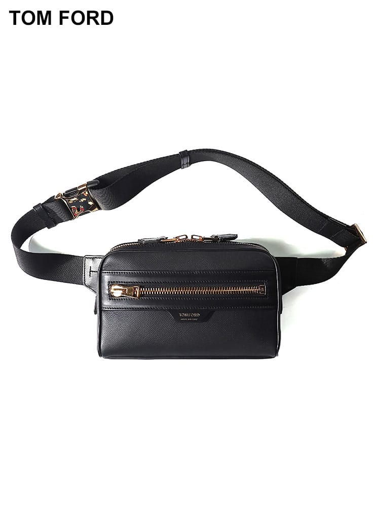 TOM FORD (トムフォード) レザー ゴールドジップ ショルダーバッグ 