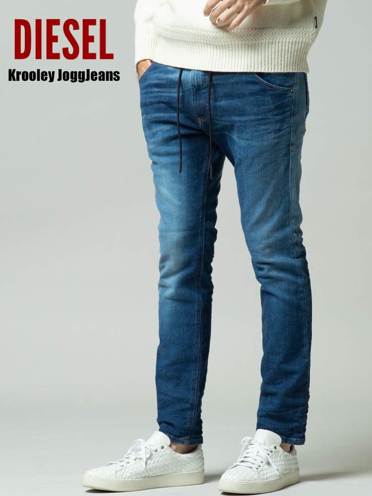 DIESEL (ディーゼル) ウエストコード ジーンズ Krooley JoggJeans DSKROOLEYT69XF