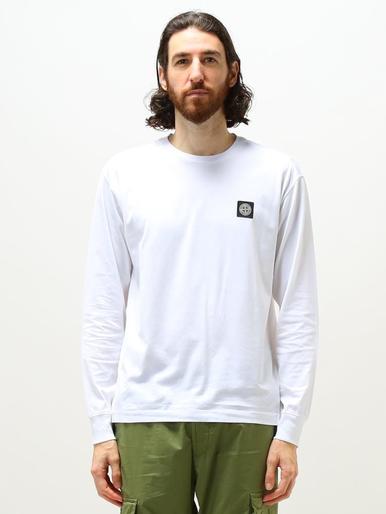 STONE ISLAND (ストーンアイランド) ワンポイント クルーネック 長袖 Tシャツ SI761522713