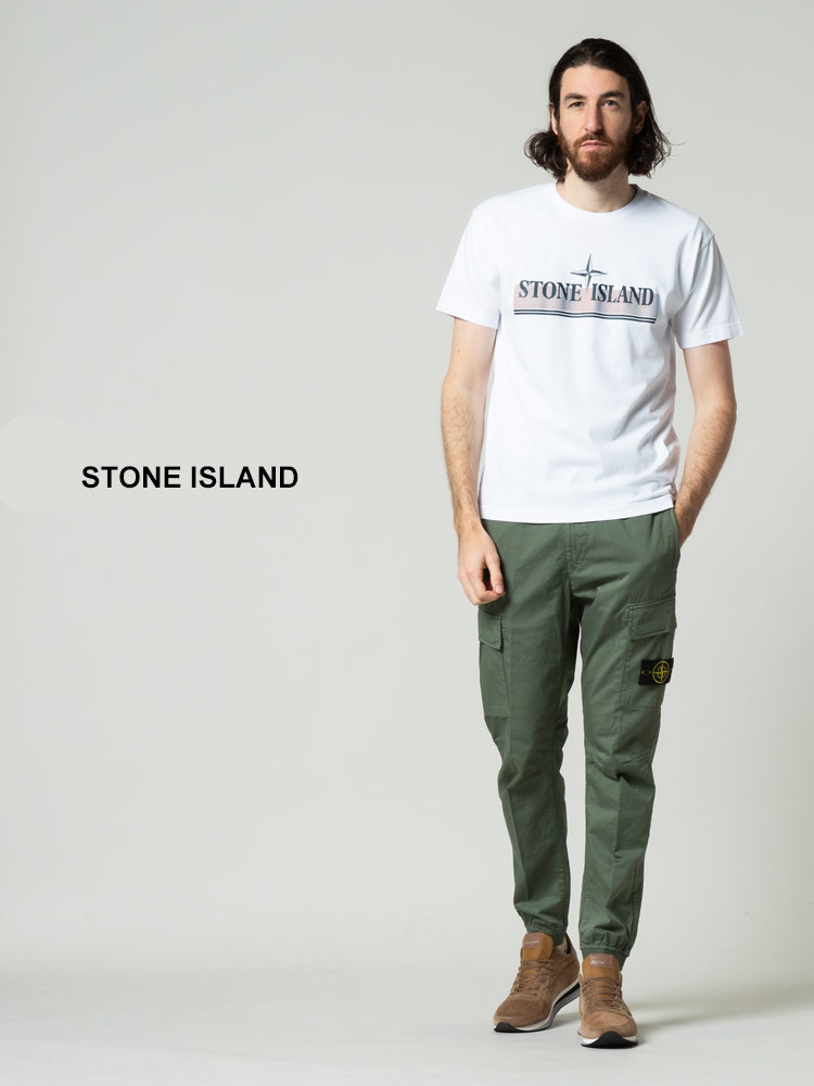 STONE ISLAND (ストーンアイランド) フロントロゴ クルーネック 半袖 Tシャツ SI76152NS92 ブ【サカゼン公式通販】