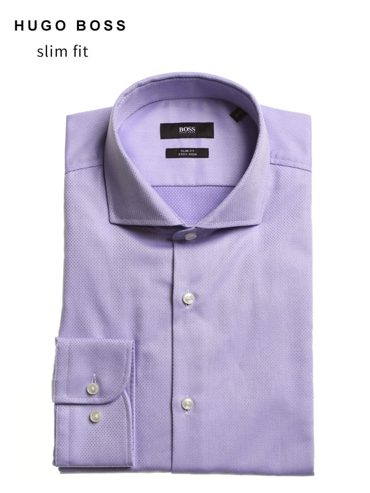 HUGO BOSS (ヒューゴボス) イージーアイロン ホリゾンタルカラー 長袖 ドレスシャツ SLIMFIT HBHANK10239408