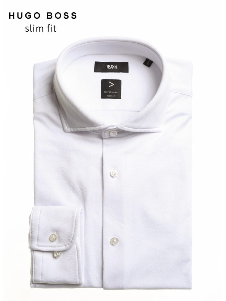 HUGO BOSS (ヒューゴボス) ストレッチ ホリゾンタルカラー 長袖 ドレスシャツ SLIMFIT HBHANK10237882 ブランド