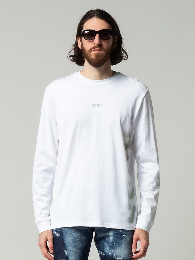 HUGO BOSS (ヒューゴボス) BOSSプリント クルーネック 長袖 Tシャツ HB50465386