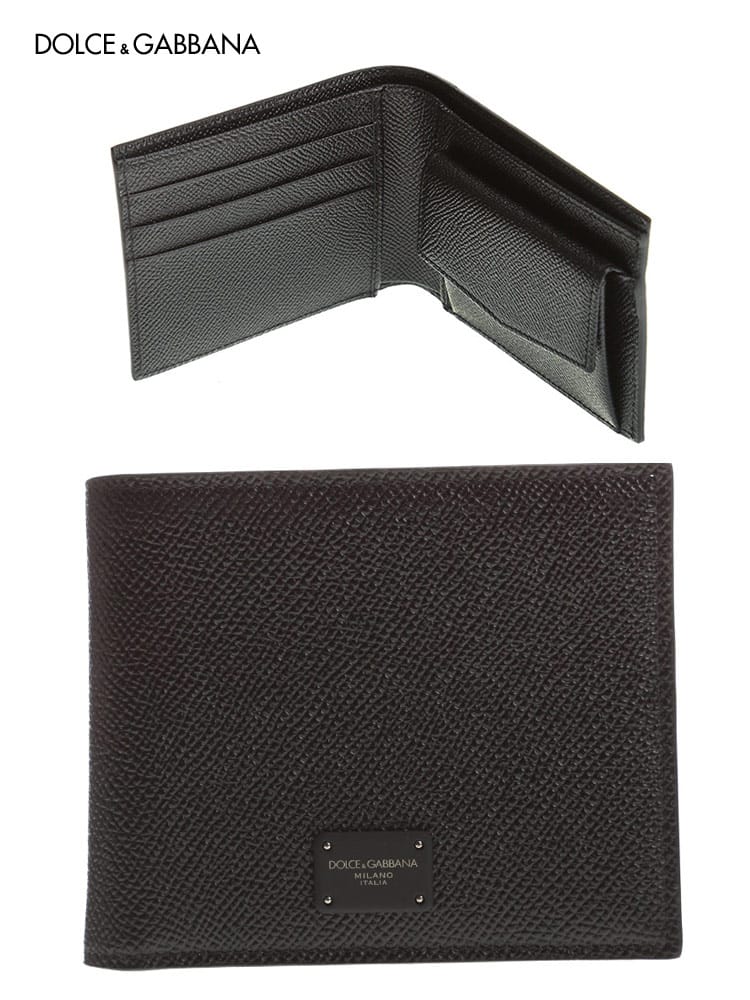 DOLCE&GABBANA (ドルチェ＆ガッバーナ) ロゴプレート ビフォールド ウォレット カーフスキン DGBP3102AZ602 ブランド