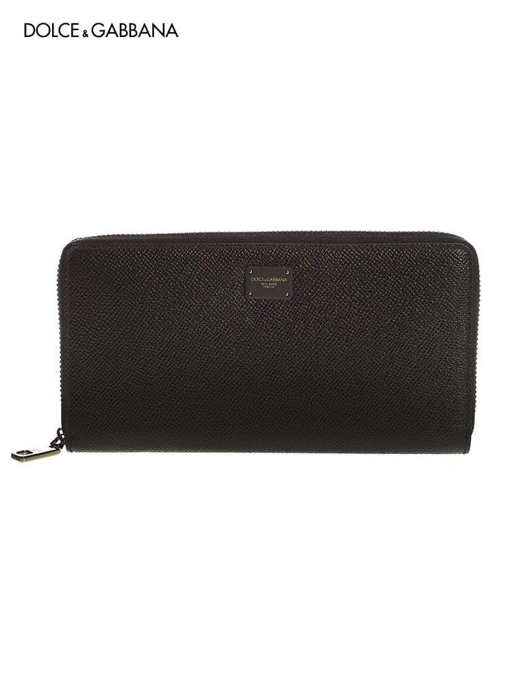 DOLCE&GABBANA (ドルチェ＆ガッバーナ) ロゴプレート ジップアラウンド ウォレット カーフスキン DGBP1672AZ602 ブランド