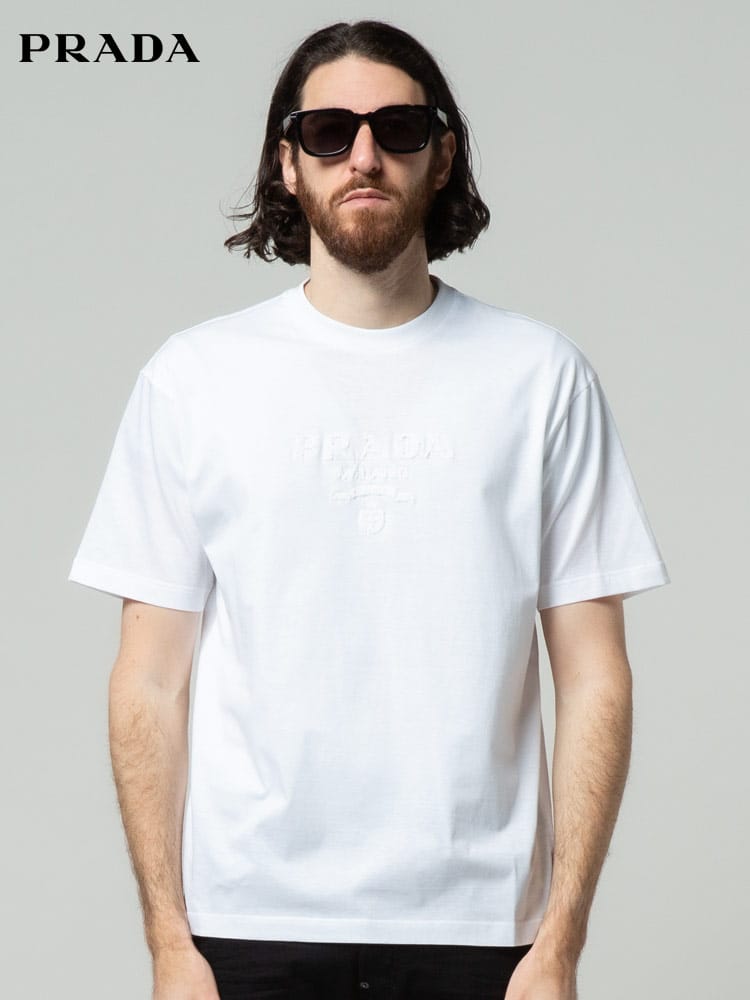 PRADA (プラダ) サガラロゴ クルーネック 半袖 Tシャツ PRUJN78210MQ ブランド