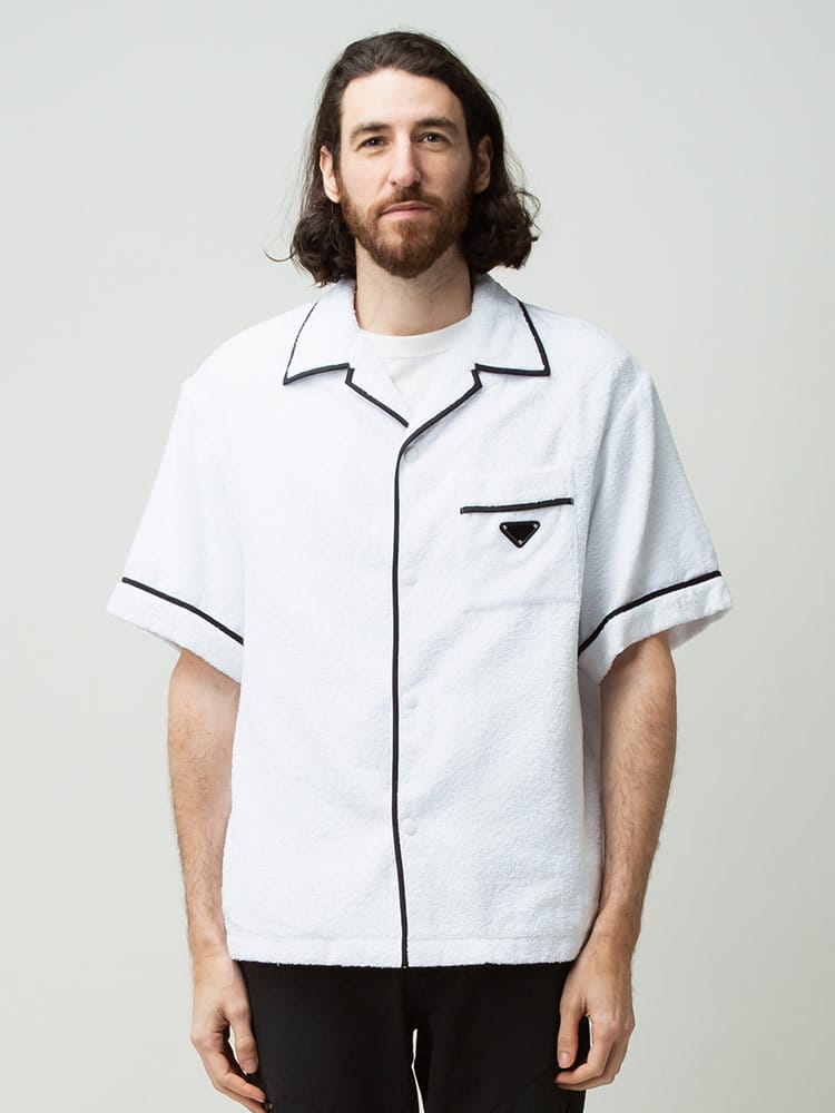 PRADA (プラダ) パイル ワンポイント 半袖 シャツ PRSC5591ZR3 ブランド